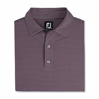 Men's Footjoy Lisle Golf Shirts Red/Grey NZ-448380